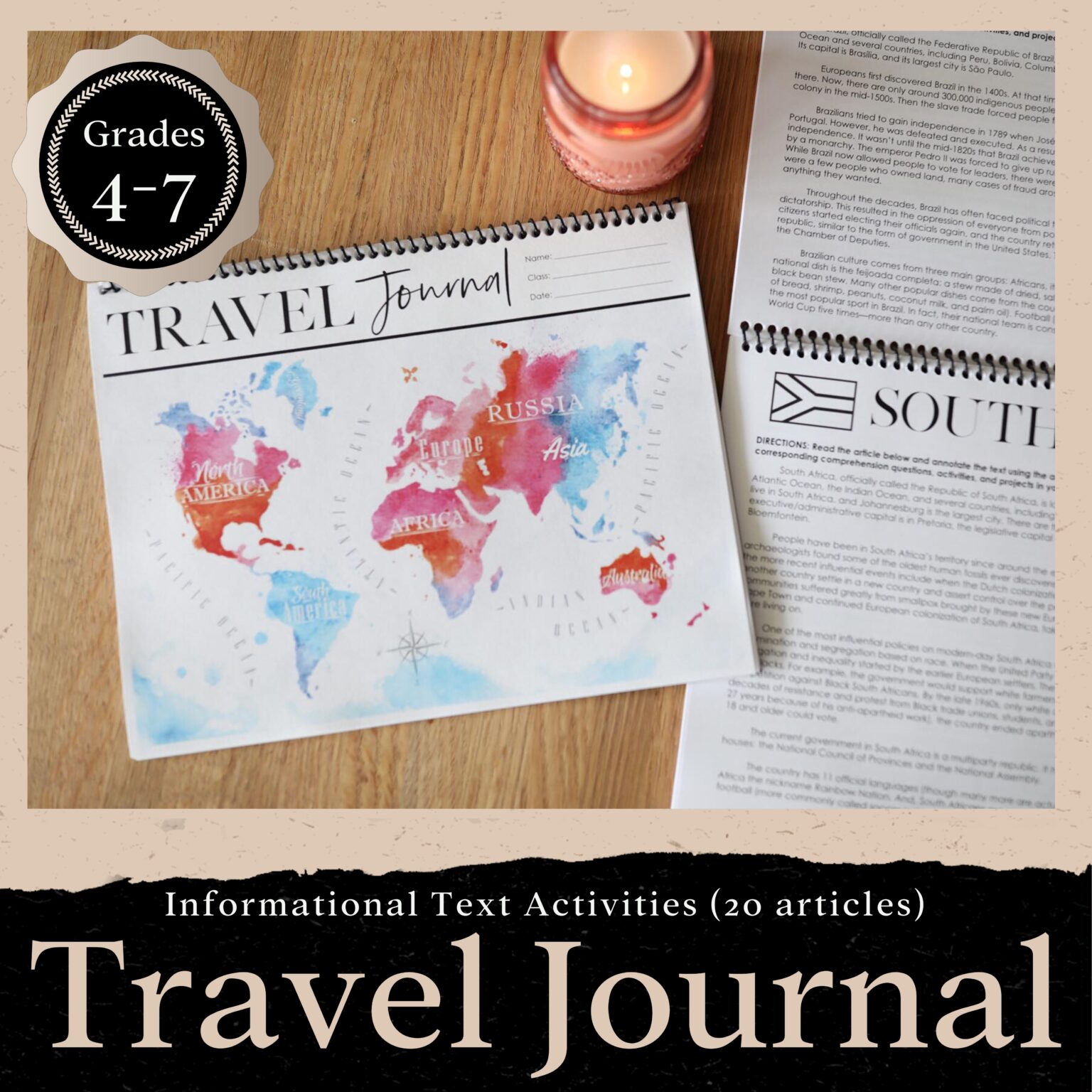 Travel Journal: 20 Informational Text Articles and Activities for ...